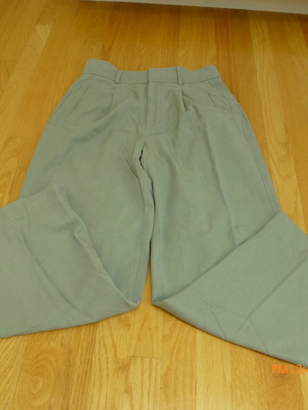 Everlane Wide Leg Pants High Rise Cropped Olive Green Size 6S